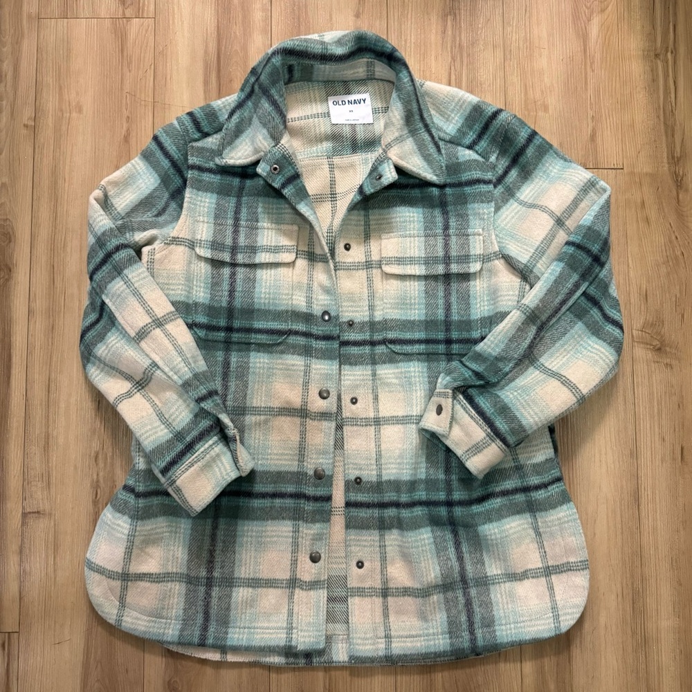 Old Navy Green Plaid Shacket